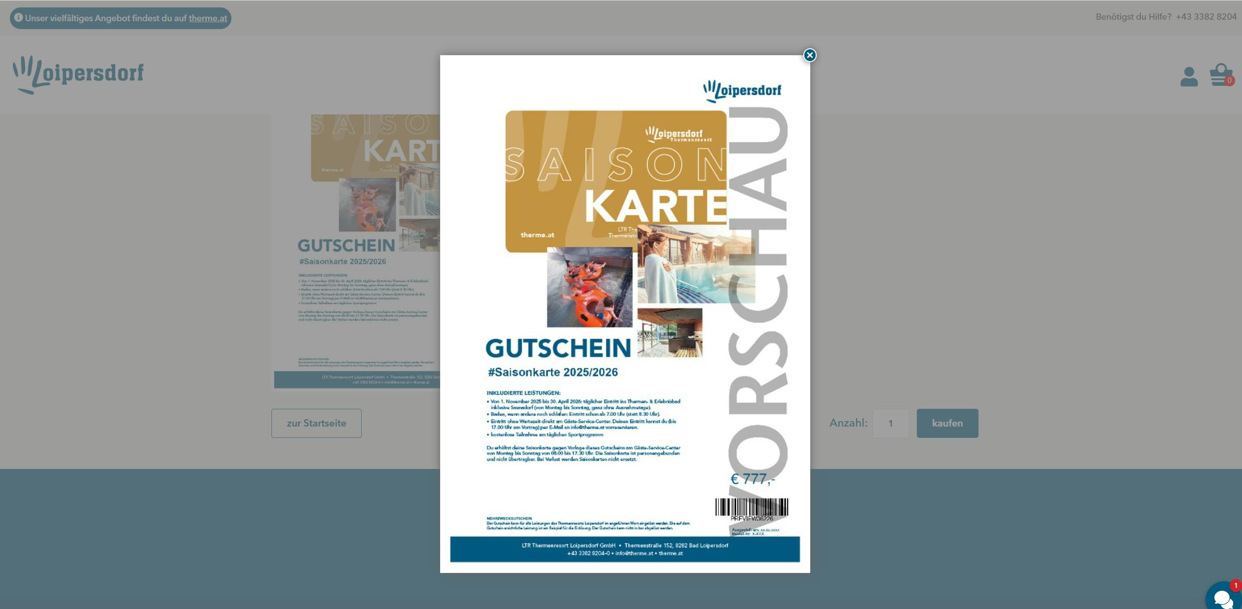 Saisonkarten Gutschein Vorschau