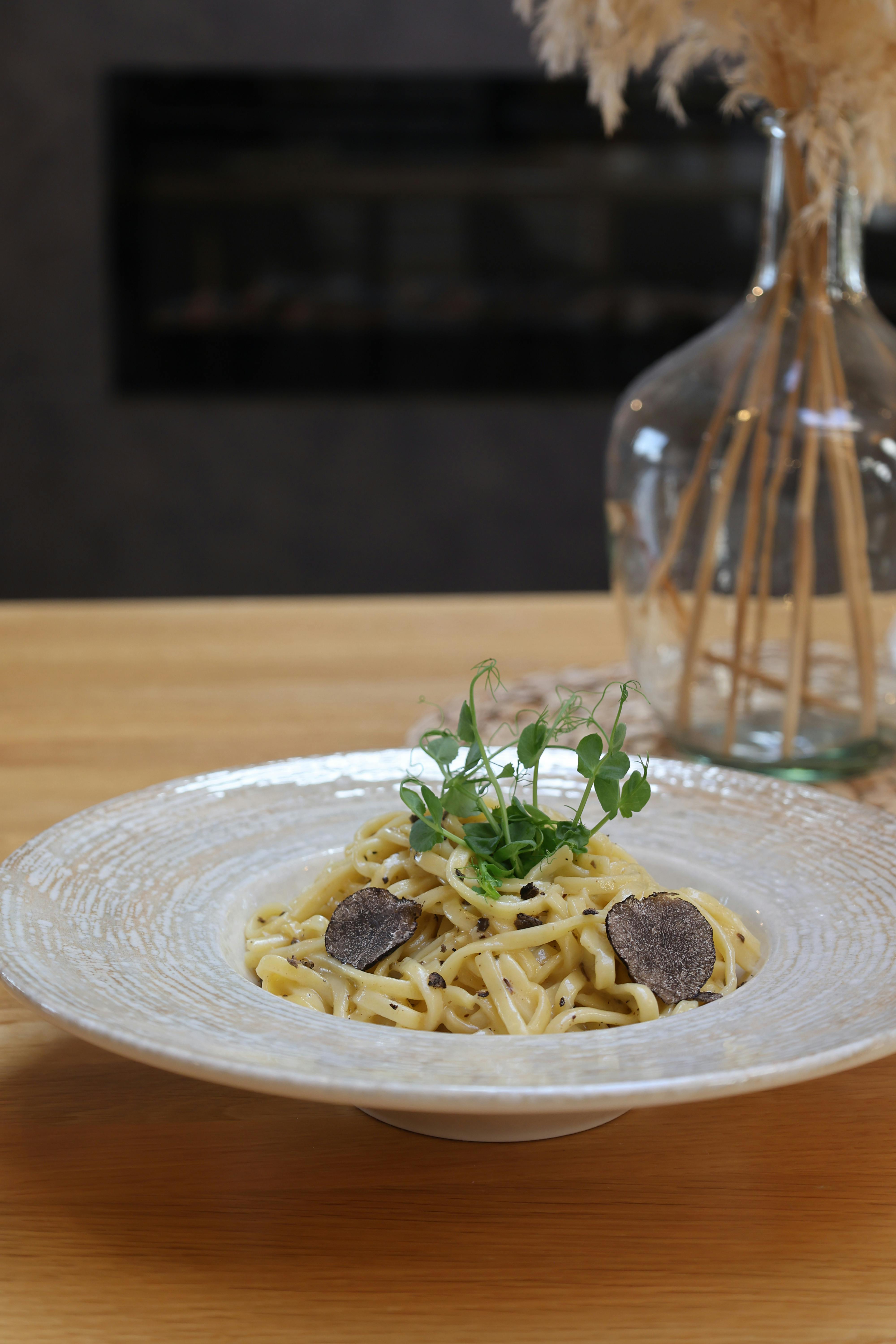 Tagliatelle in truffle cream sauce