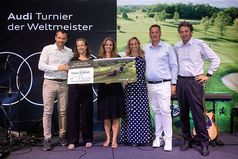 Auf Initiative von Michaela Kirchgasser spendete Audi, die Murhof Gruppe und die Thermengolfanlage Loipersdorf-Fürstenfeld beim Turnier 2021 für jedes Birdie 50 Euro an die Make-A-Wish-Foundation