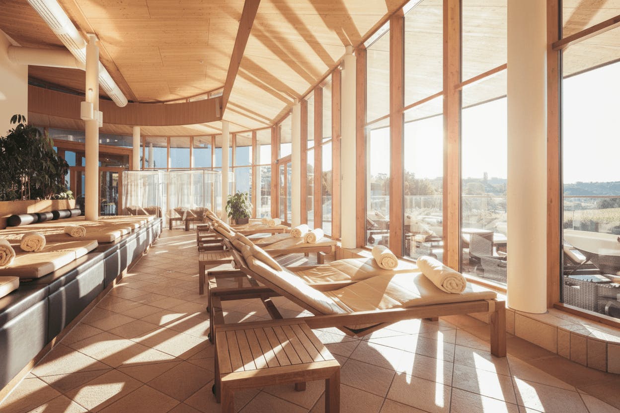 Die Kuschelliegen im Ruhebereich.